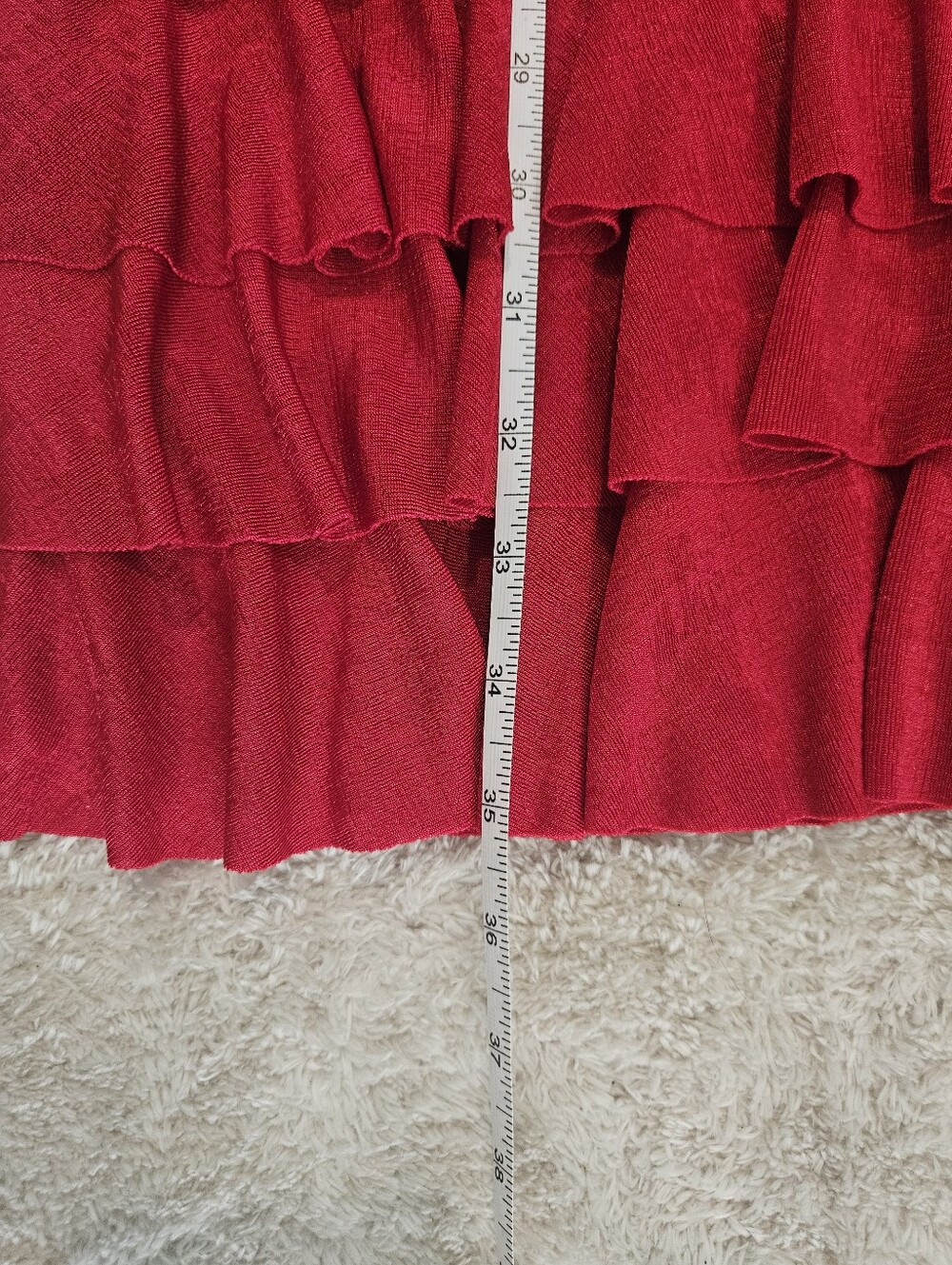 NEW Ruffle Sleeveless Red Dress Size S Bohemian Retro Feminine Preppy Party - Picture 6 of 6